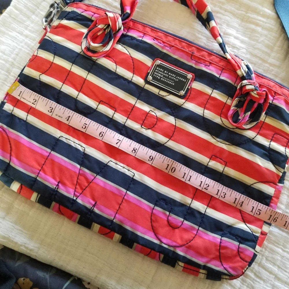 Marc by Marc Jacobs Striped Laptop Bag in Pink, Red, Navy & White